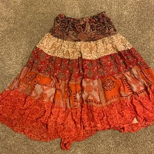 Midi peasant skirt